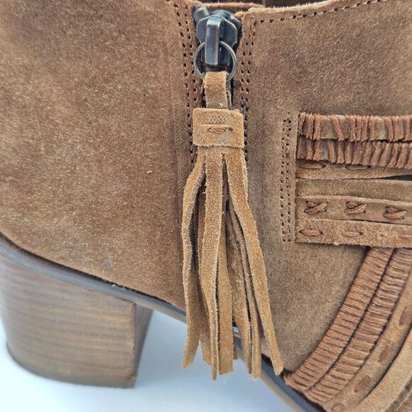 Naughty Monkey Noah Suede Ankle Boots Carmel Brown Size 8.5 - Picture 9 of 14